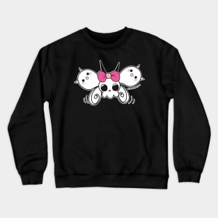 kawaii cute ghost cute skull, cute halloween Crewneck Sweatshirt